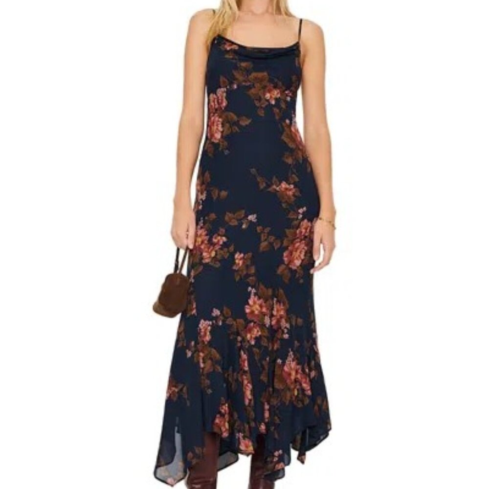 Reformation Lluvia Dress Blue - Size 6